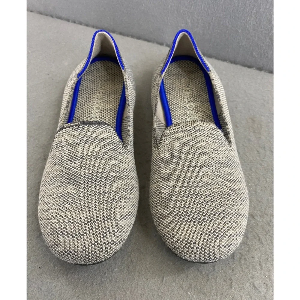 Rothys Kids Loafer Grey White Marled Knit Slip On Shoes Size K1 US 13 UK 32 EU